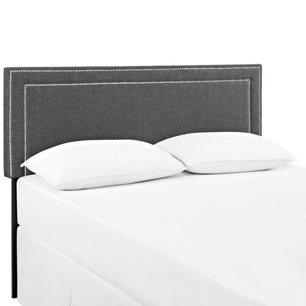 Modway Jessamine Grey Polyester/Solid Wood Full-size Upholstered Headboard - - 12654244