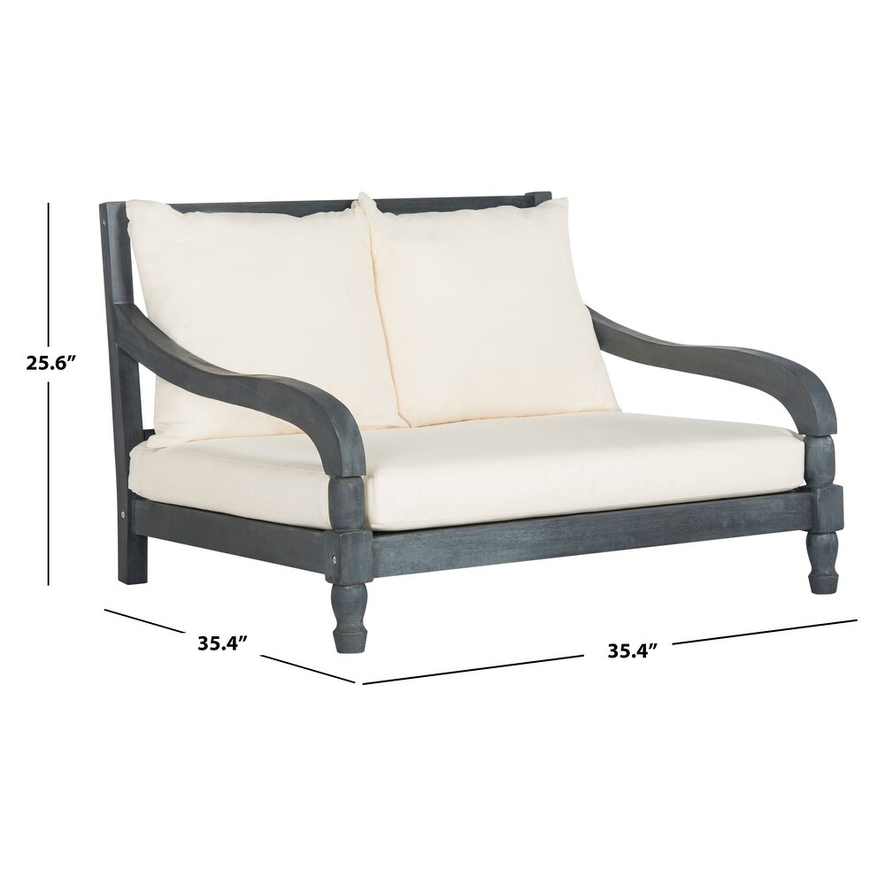 SAFAVIEH Outdoor Living Pomona Ash Grey/ Beige Lounger   35.4\