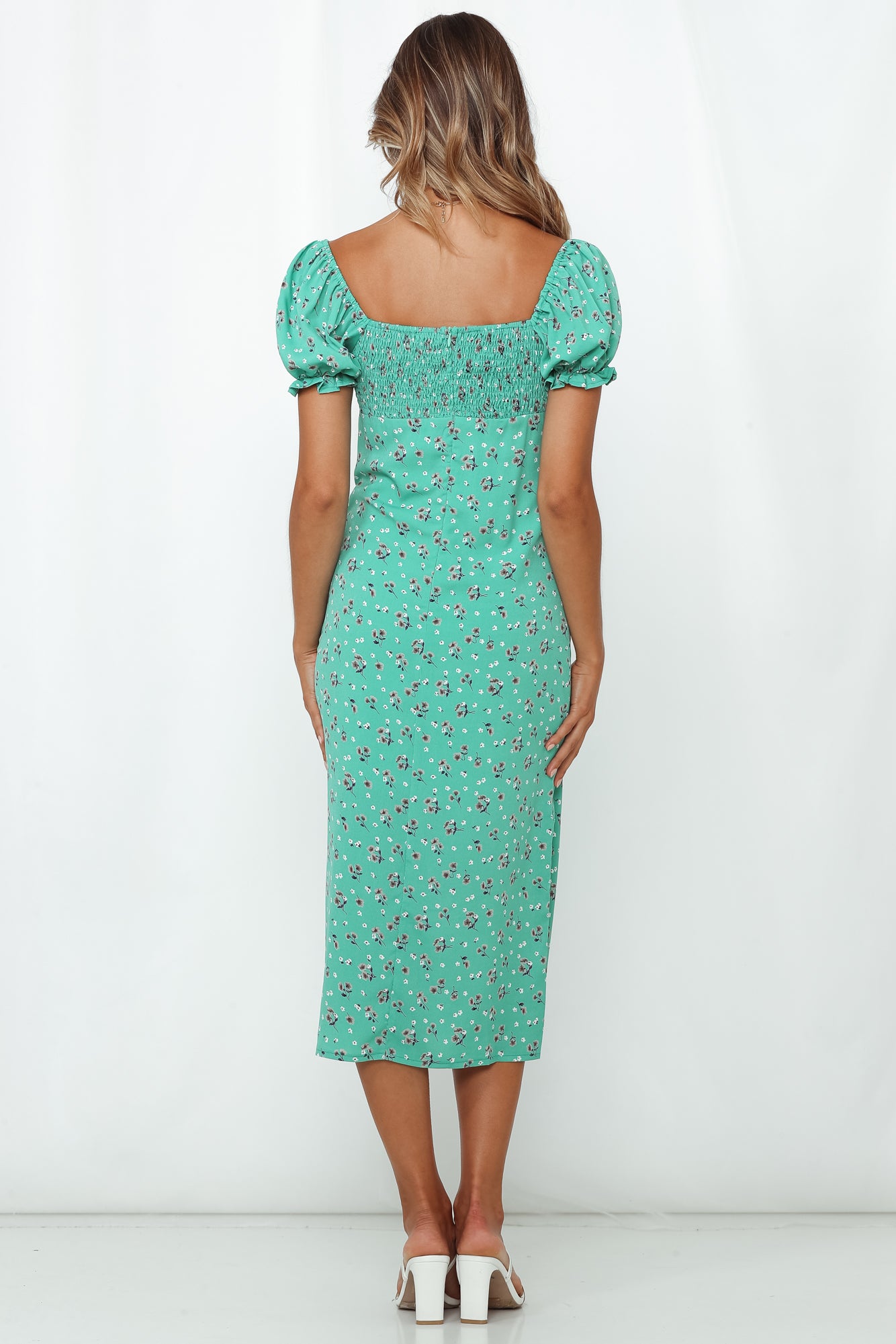 Longing For You Midi Dress Green