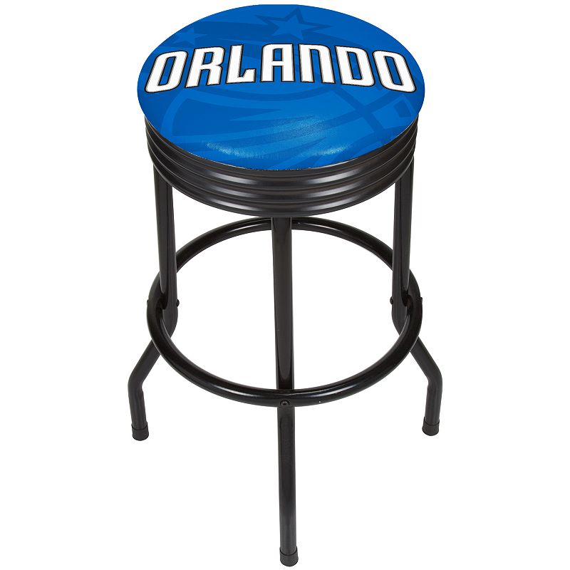 Orlando Magic Padded Ribbed Black Bar Stool