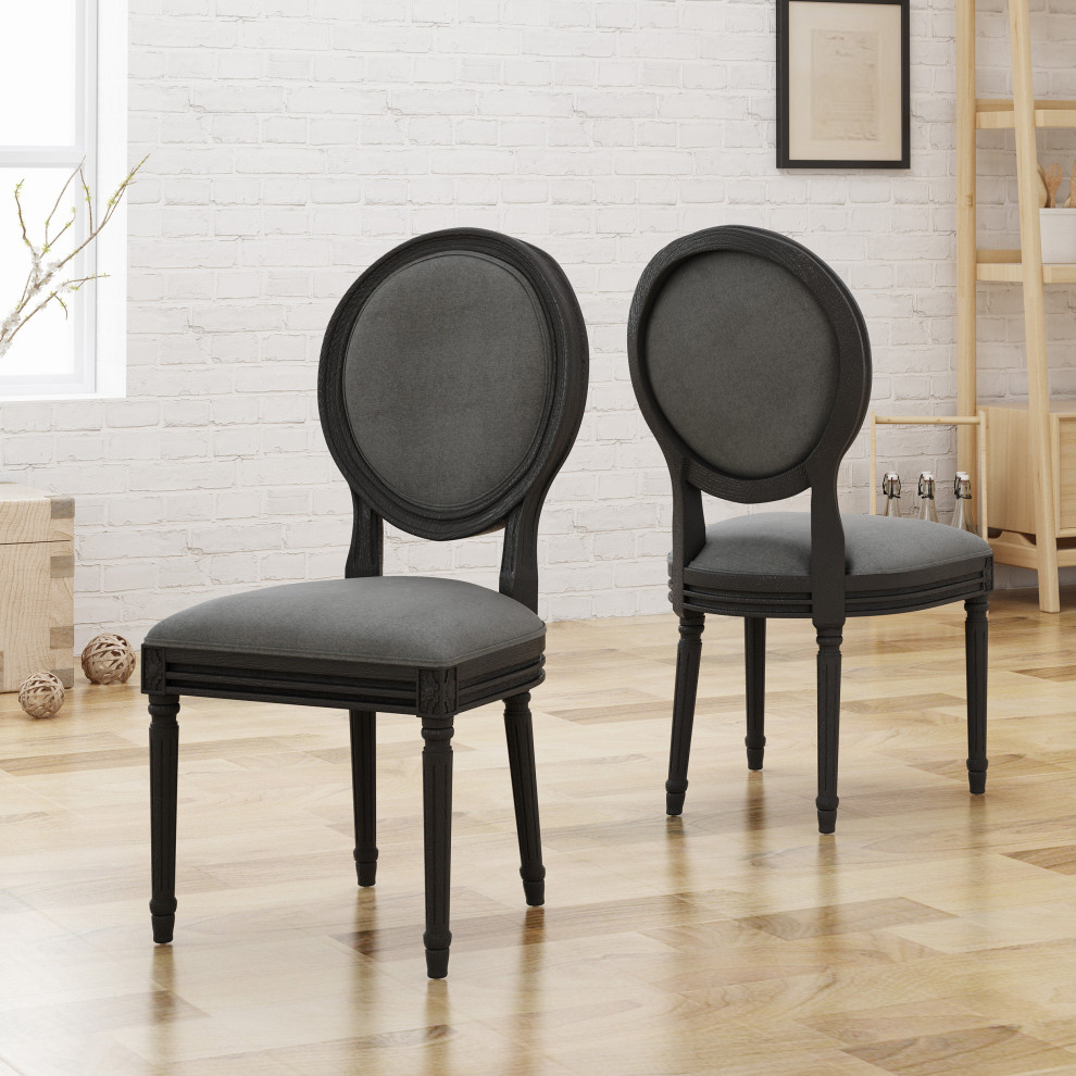 GDF Studio Babbs Traditional Fabric Dining Chairs  Set of 2   Traditional   Dining Chairs   by GDFStudio  Houzz