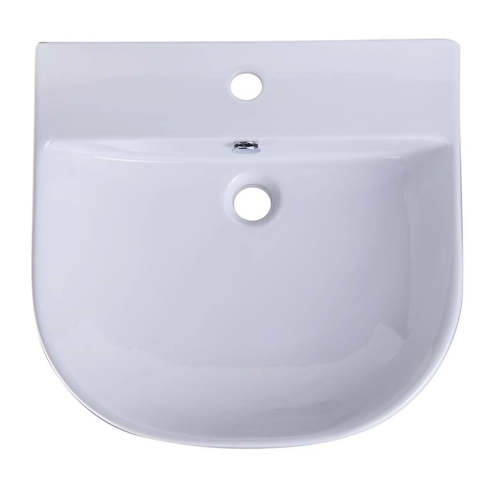 ALFI BRAND 4.25 in. Wall Mount Sink Basin in White AB110