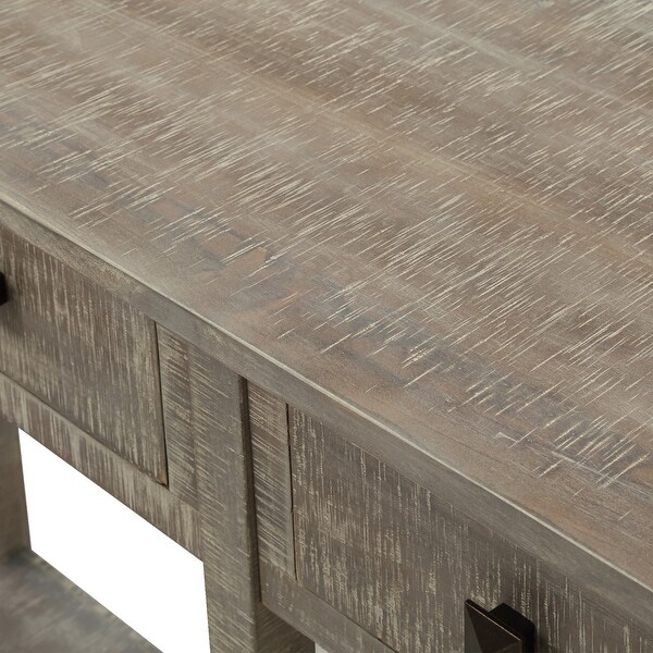 59-in Grey Rustic Console Table Texture Entryway Table