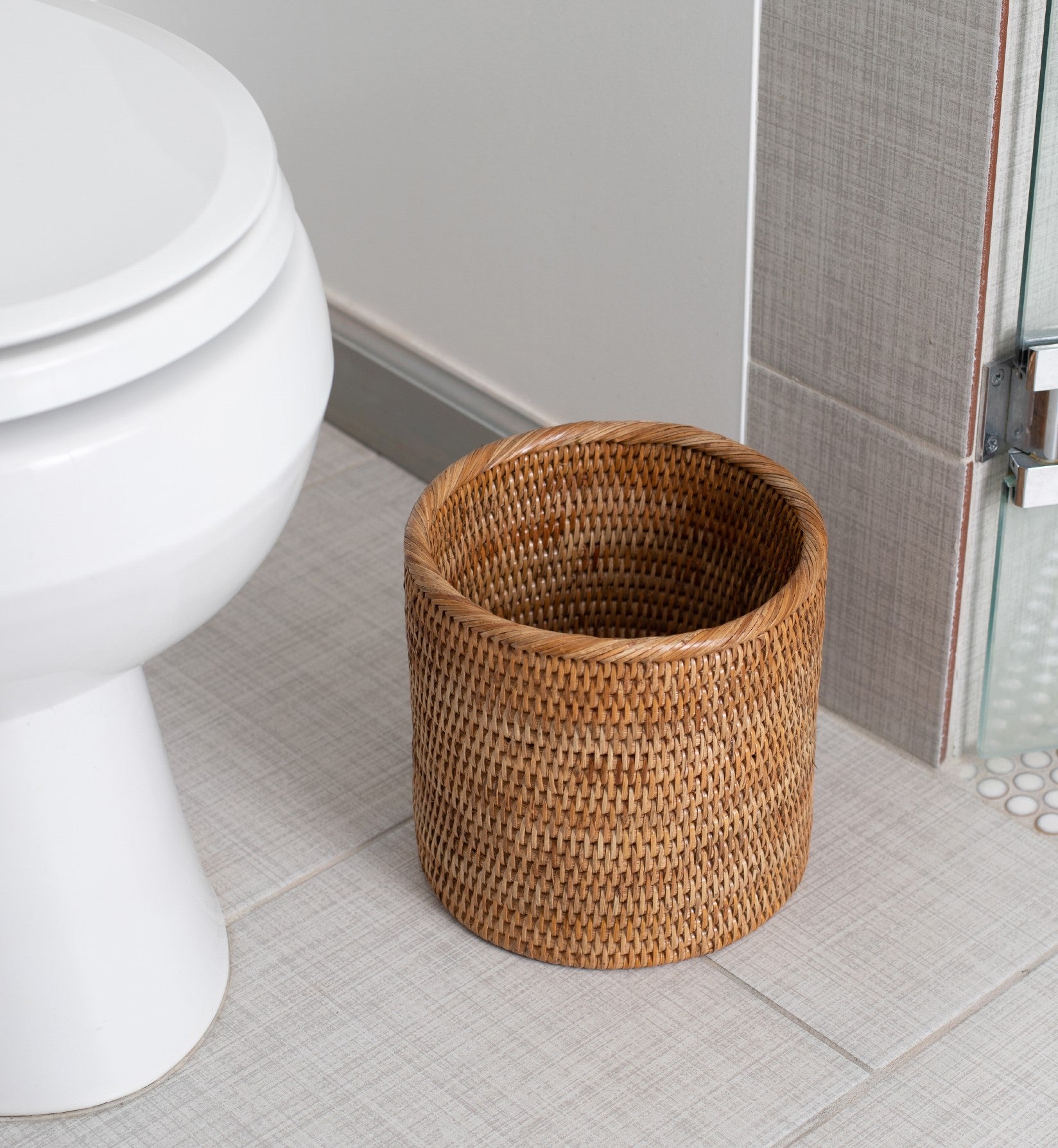 Artifacts Rattan™ Petit Round Waste Basket