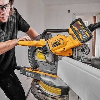 DW 60V Lithium-Ion 12 in. Cordless Sliding Miter Saw Kit with 9.0Ah Battery Pack DCS781X1