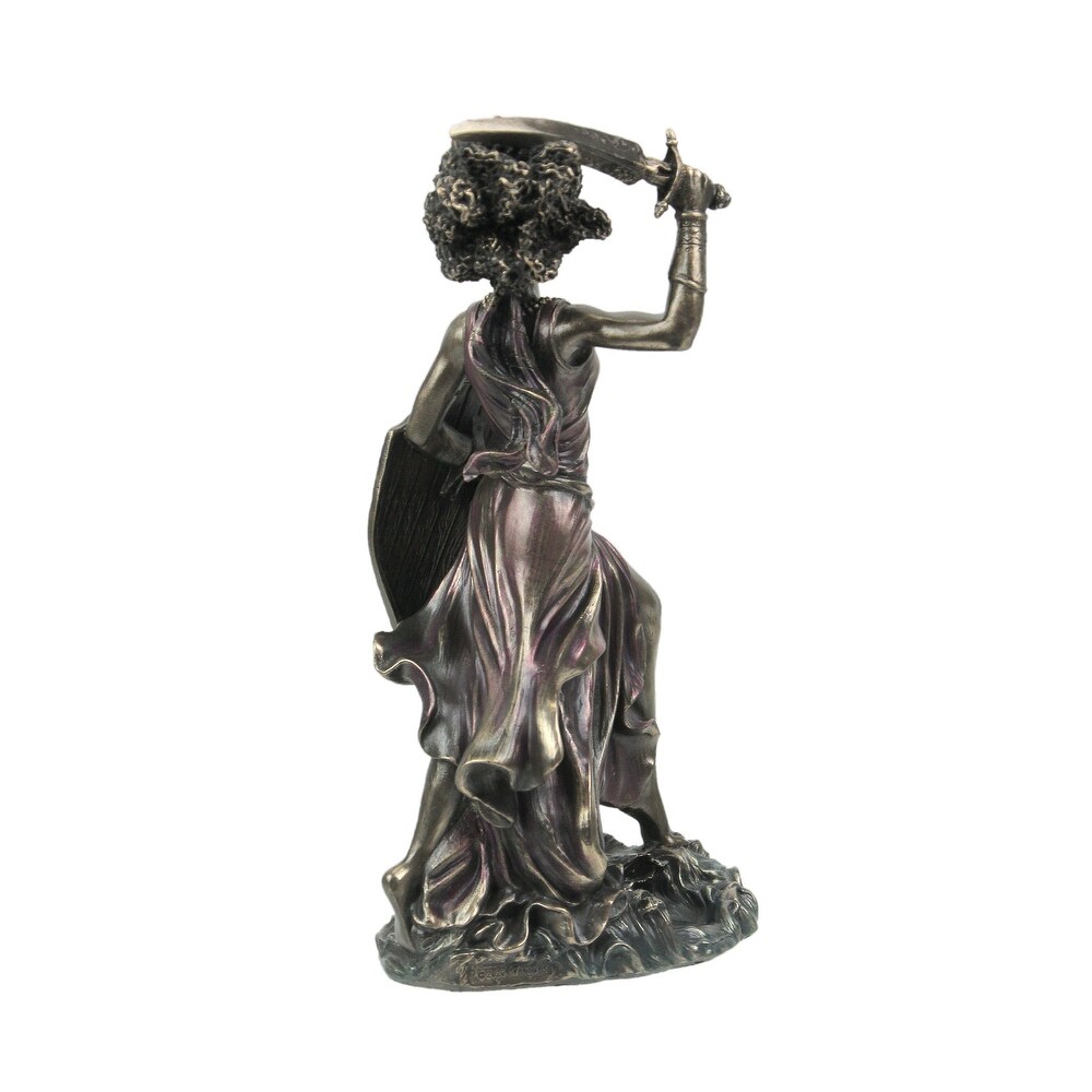 Bronzed Finish Obba Orisha Of Marriage And Transformation Statue   8.5 X 4 X 4 inches