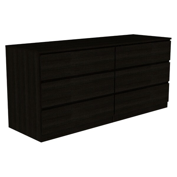 Minimalist Style 6-Drawer Rectangle Dresser for Bedroom， Superior Top， Modern Storage Dressers Organizer for Living Room - - 37828158