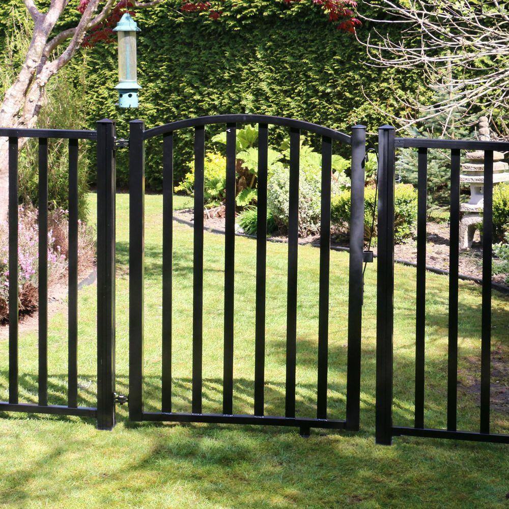 PEAK AquatinePLUS 3 ft. x 4 ft. Black Aluminum Yard Fence Gate 57168