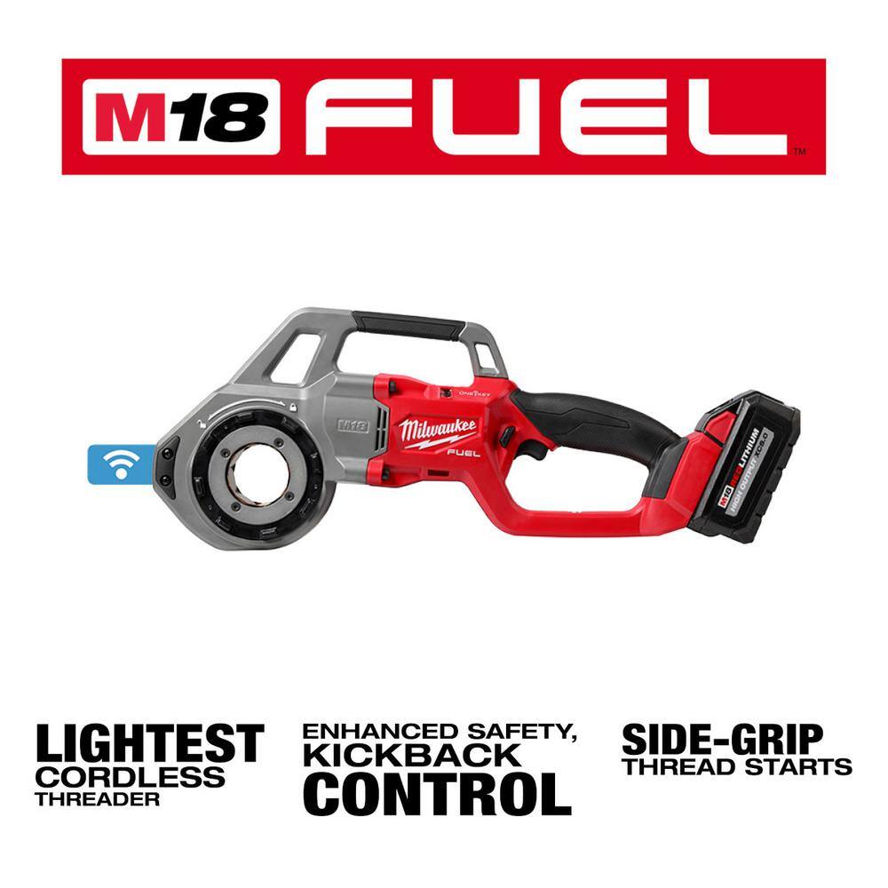 MW M18 Fuel One-Key Cordless Brushless Pipe Threader Kit with M18 Fuel Bandsaw (2-Tool) 2870-22-2829-20