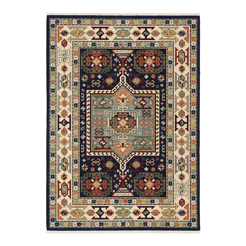 StyleHaven Linwood Tribal Border Fringed Area Rug