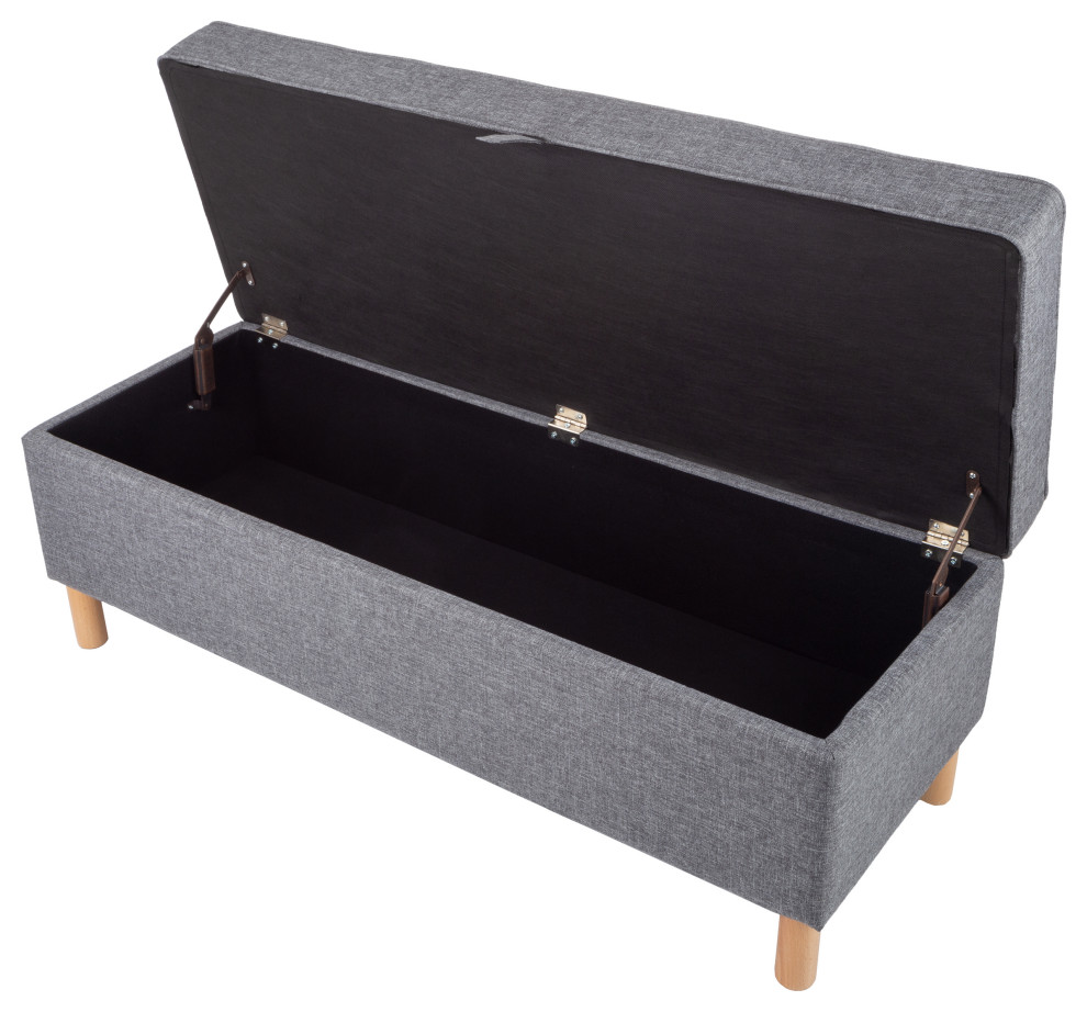 Tweed Polyester Footrest or Bench Organizer   Midcentury   Footstools And Ottomans   by Trademark Global  Houzz