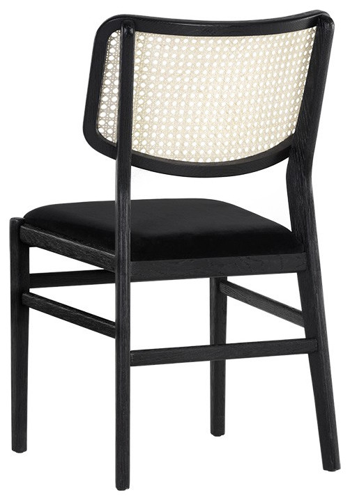 Annex Dining Chair  Velvet Black / Natural  Set of 2   Tropical   Dining Chairs   by Sunpan Modern Home  Houzz