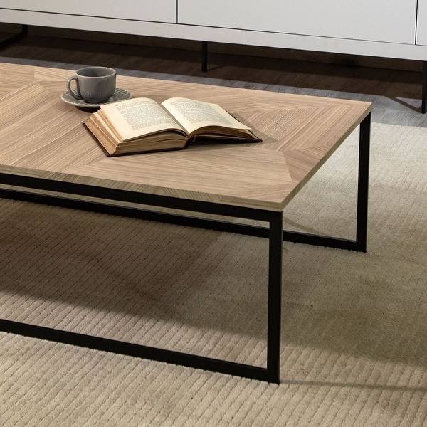 Manhattan Comfort Celine 53.14 Coffee Table with Steel Legs