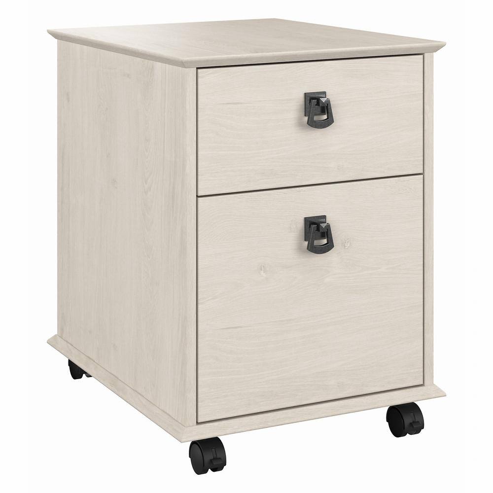 Bush Furniture Homestead Farmhouse Mobile File Cabinet in Linen White Oak HOF117LW-03