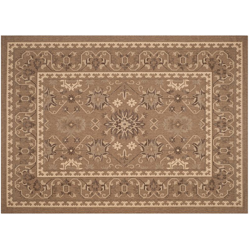 Safavieh Courtyard Adobe Framed Floral Indoor Outdoor Rug