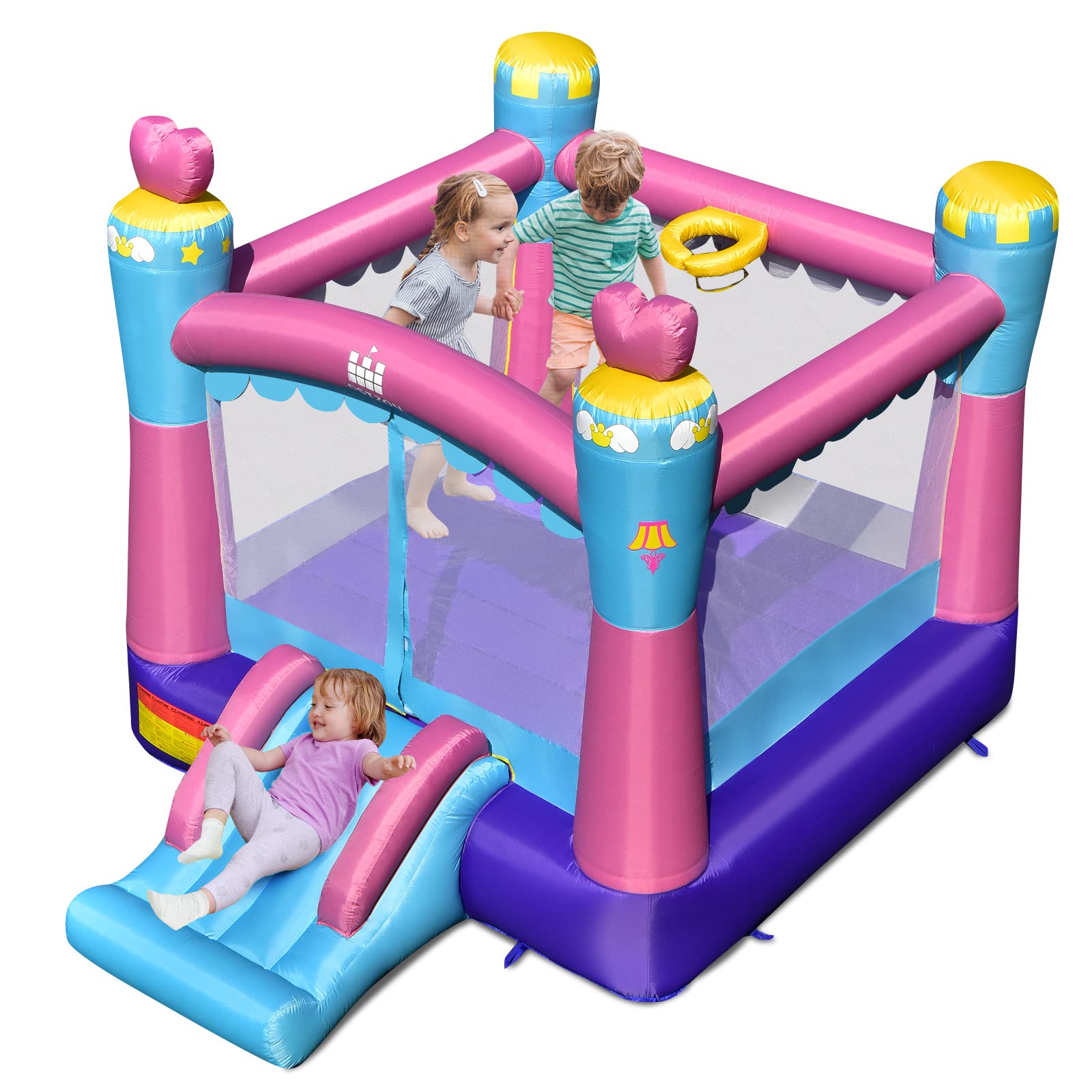 Inflatable Bounce House, 3-in-1 Bouncy House for Kids Princess Theme