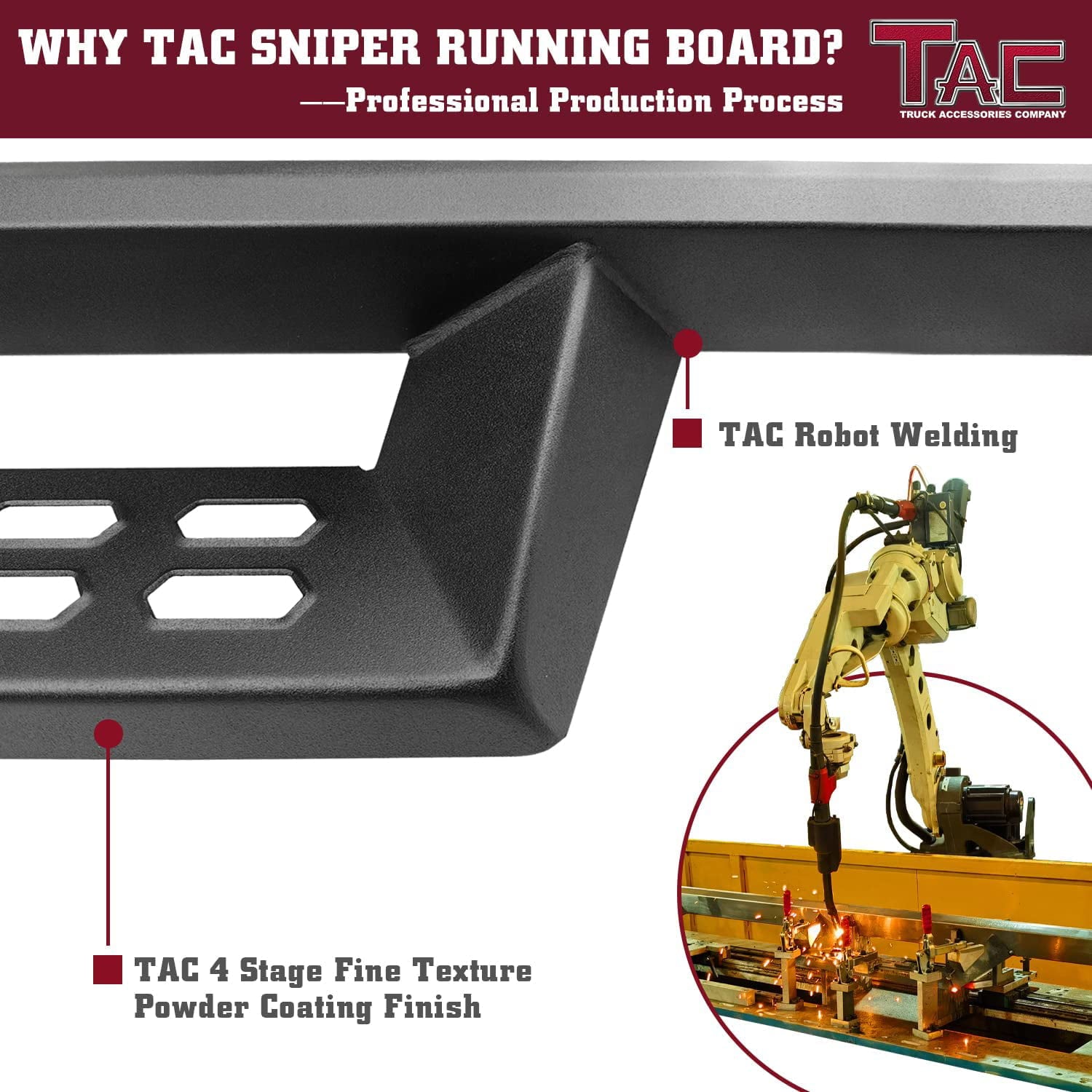 TAC Sniper Running Boards Compatible with 2020-2023 Jeep Gladiator JT Truck Pickup 4