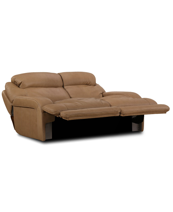 Furniture CLOSEOUT! Daventry 84 2-Pc. Leather Sectional Sofa With 2 Power Recliners Power Headrests And USB Power Outlet