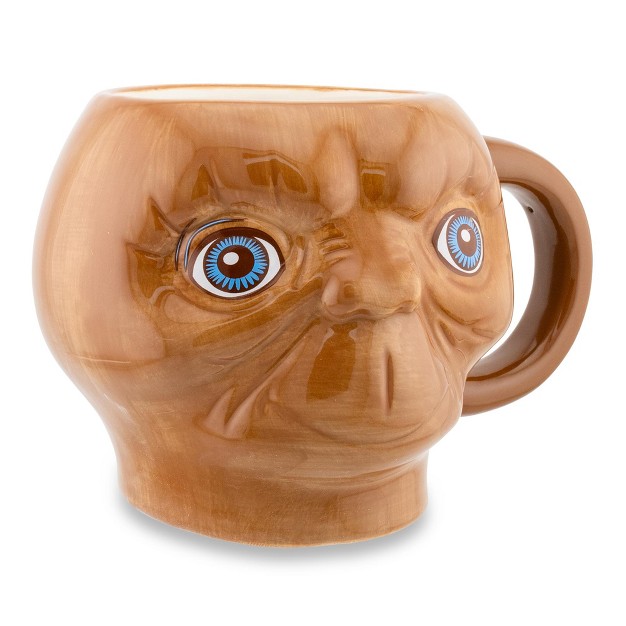 Silver Buffalo E t The Extra terrestrial Face 3d Sculpted Ceramic Mug Holds 20 Ounces