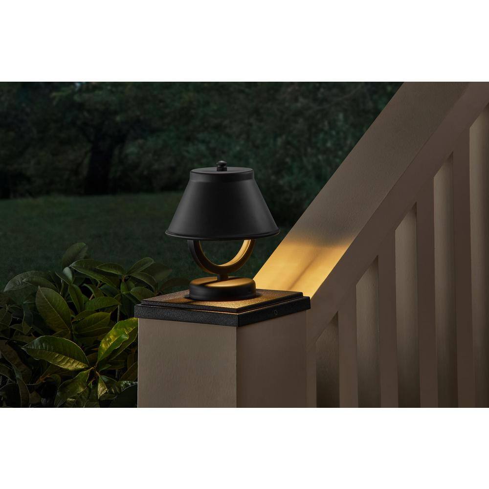 Hampton Bay Cann River 6.75 in. H Low Voltage Black Aluminum Hardwired Outdoor Weather Resistant Pier Mount Light Integrated LED HSP1801LX-02MB