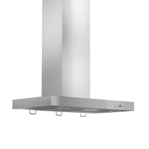 ZLINE Convertible Vent Wall Mount Range Hood in Stainless Steel and Crown Molding