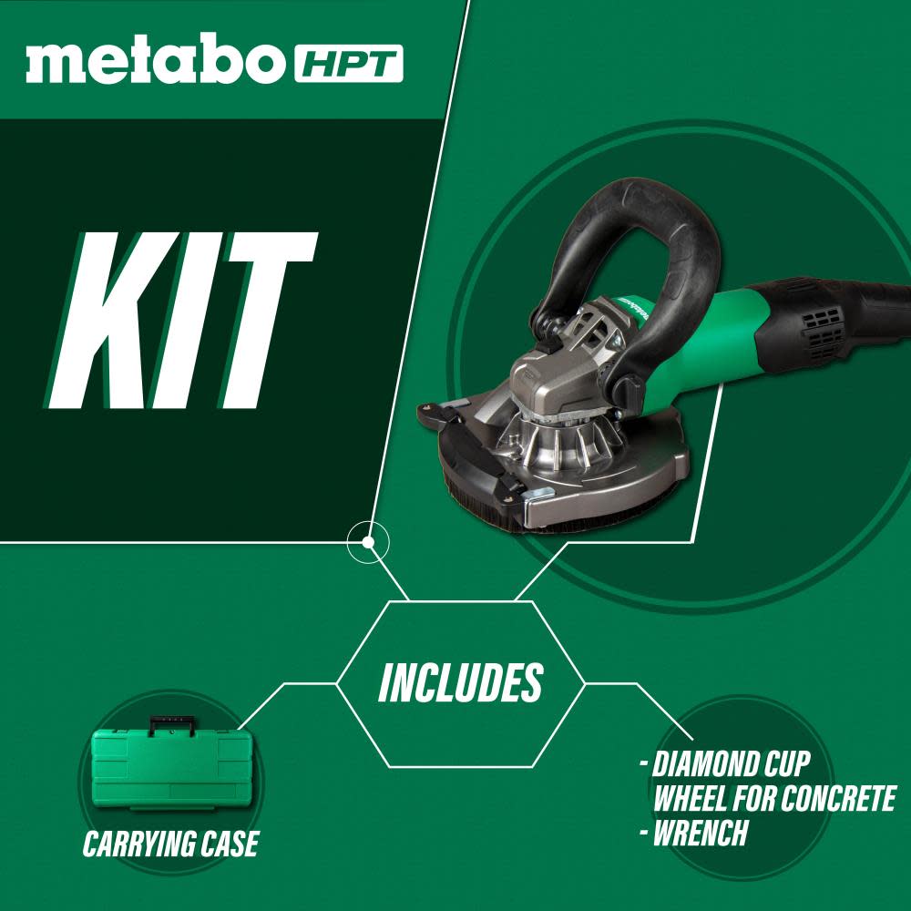 Metabo HPT Grinder Concrete Surfacing 5 15 Amp