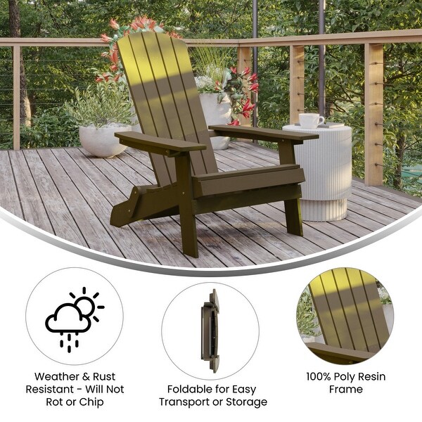 Polyresin Folding Adirondack Indoor/Outdoor Patio Chair (Set of 4)