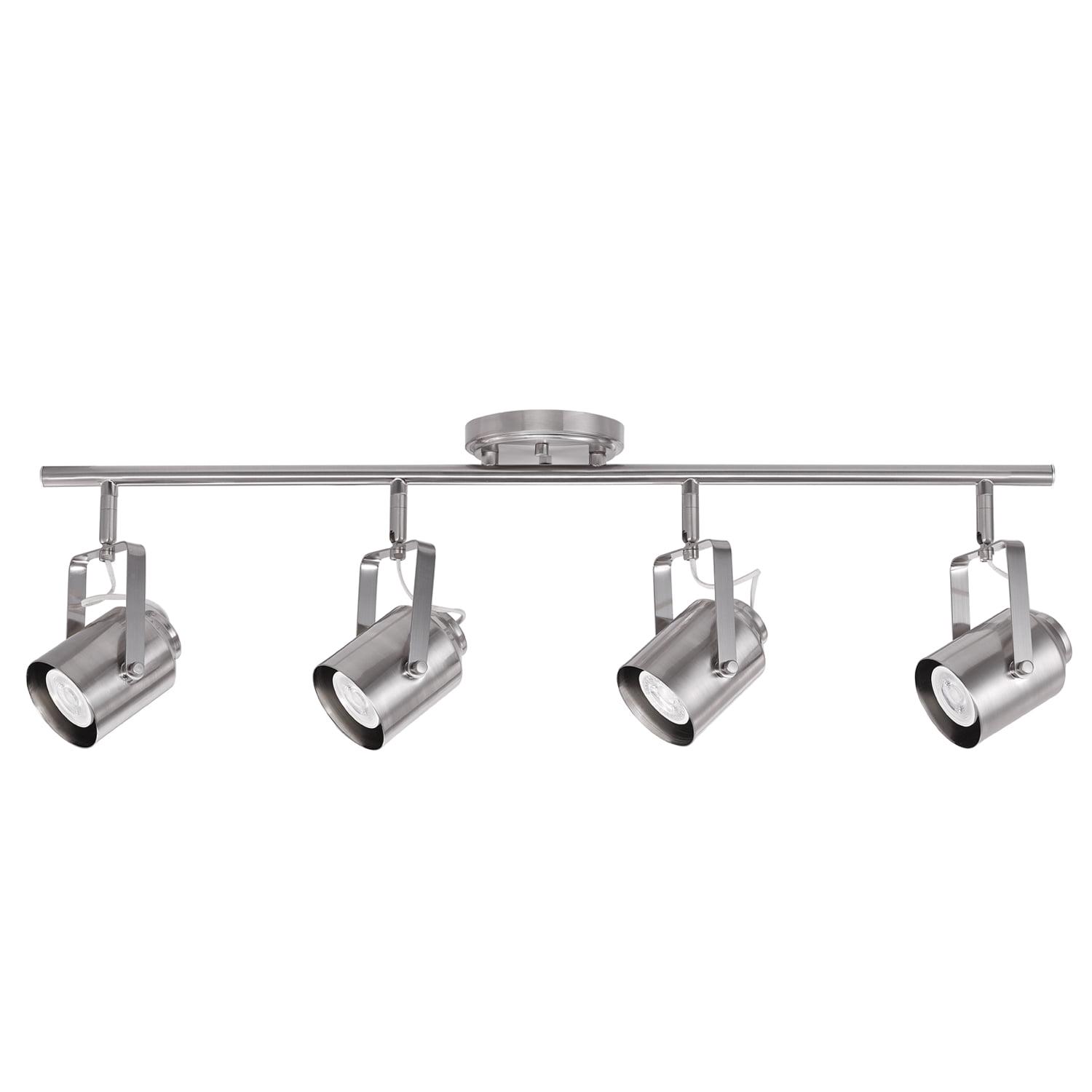 Globe Electric Westmore 4-Light Brushed Nickel Track Lighting， Bulbs Included， 59237