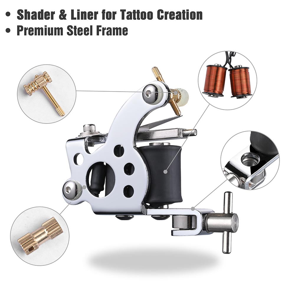 Yescom 2 Tattoo Machine Kit w/ Power Supply 4 Inks