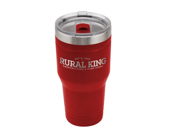 Rural King 30 oz. Stainless Steel Tumbler， Red - 30LO3020