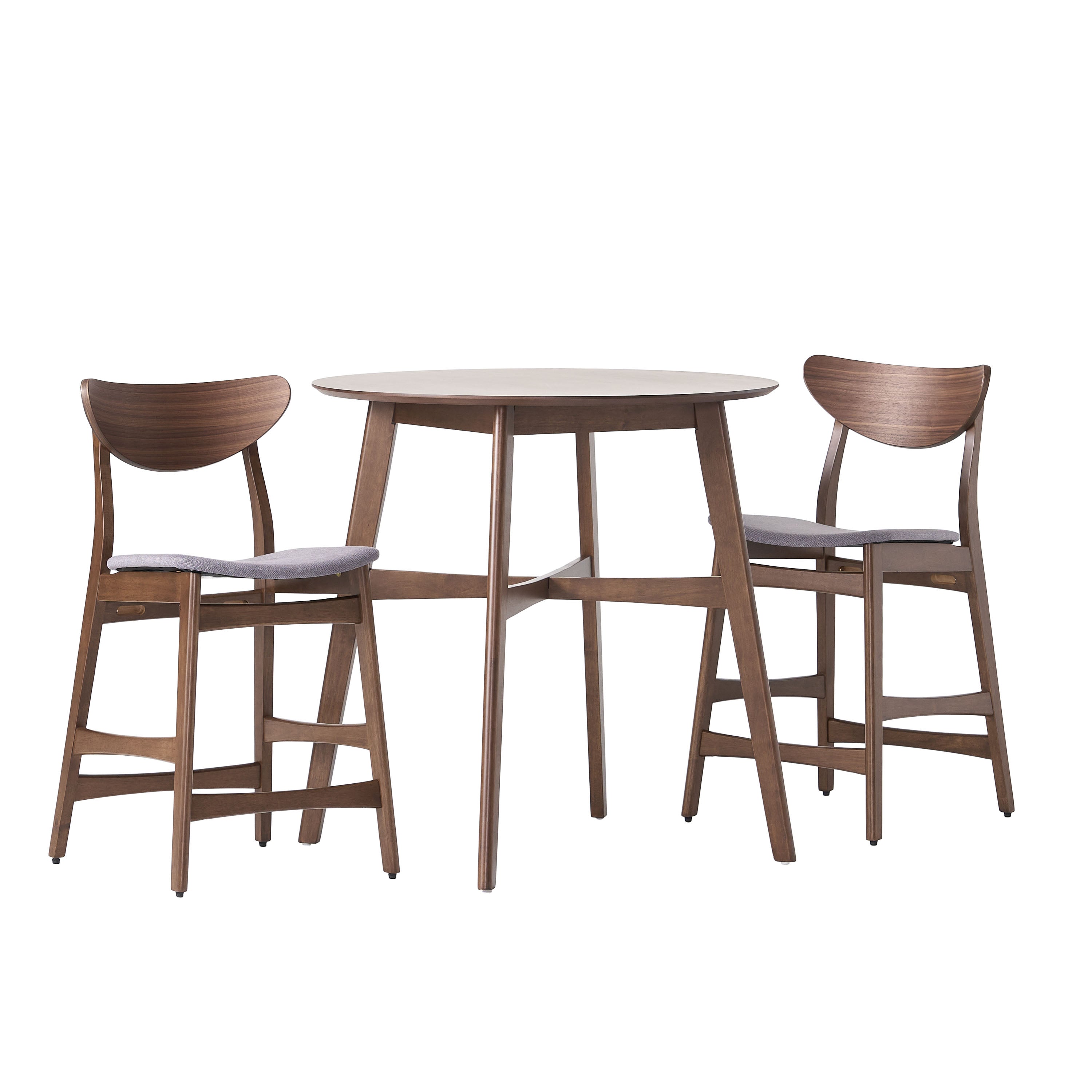 Helen Dark Fabric/ Wood Finish Counter Height Dining Set