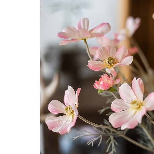 RusticReach Silk Cosmos Stem in Light Pink 24 Tall