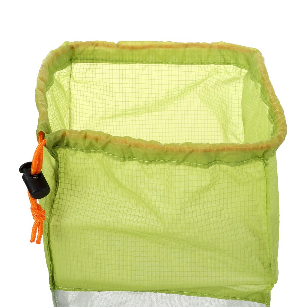 S-XXL Durable Drawstring Mesh Stuff Sack Storage Bag - Hiking Travel Camping L