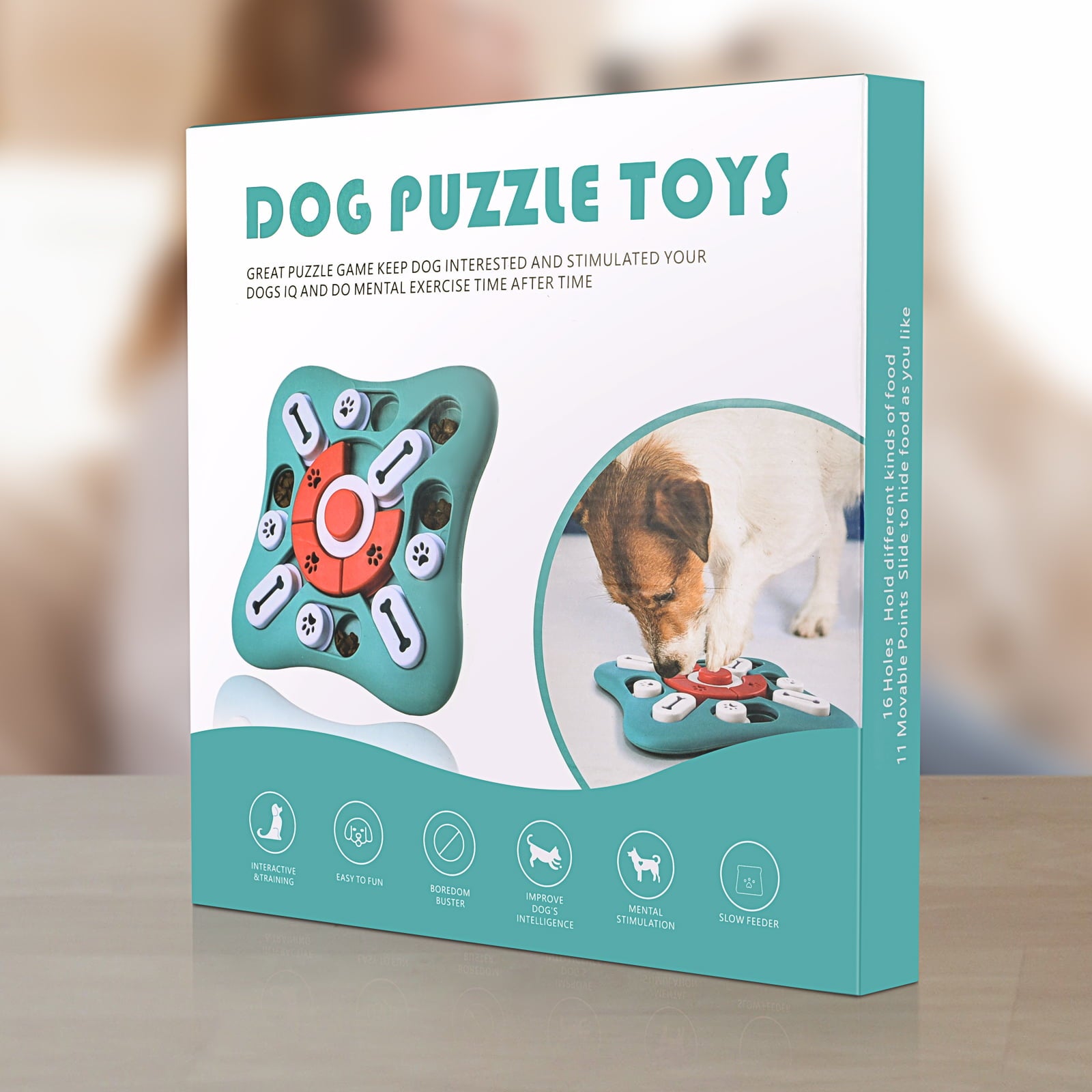 Dog Puzzle Toys， Squeaky Treat Dispensing Dog Enrichment Toys for IQ Training and Brain Stimulation， Interactive Mentally Stimulating Toys as Gifts for Puppies， Cats， Small， Medium， Large Dogs