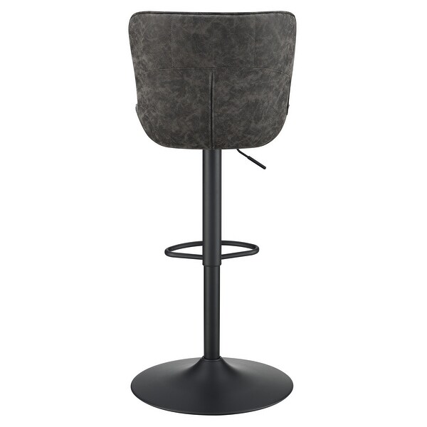 OS Home and Office Furniture Kirkdale Adjustable Stool 2-Pack in Charcoal Faux Leather