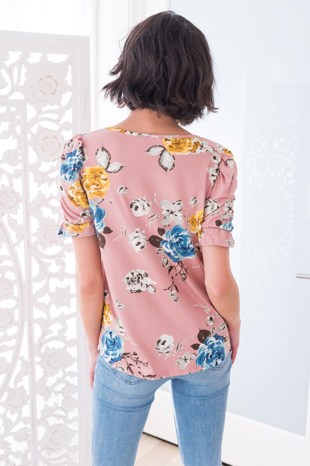 Darling Smile Ruche Sleeve Top