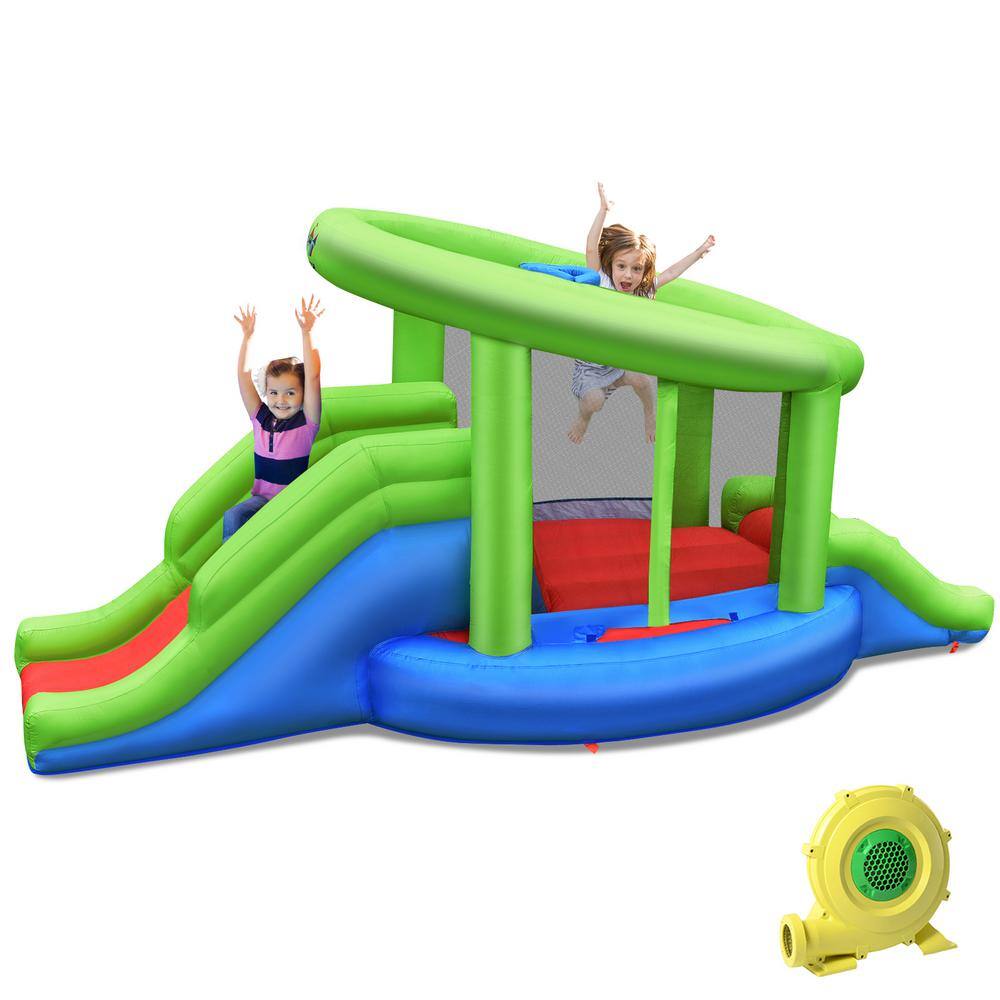 HONEY JOY Inflatable Bounce House Castle Outdoor Jumper with 2 Slide and 480-Watt Blower TOPB004224