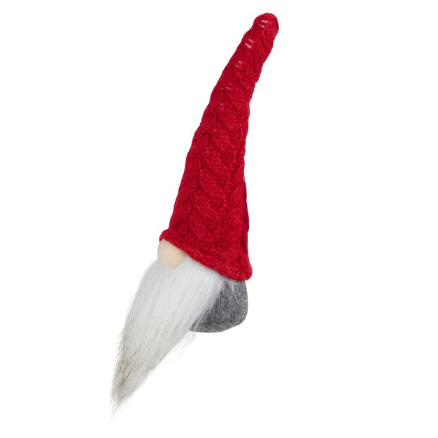 Gray Gnome With Red Knit Hat Christmas Decoration