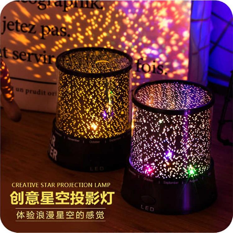 Novelty Creative Gift Romantic Star Projection Lamp Led Brightened Version Of The Music Rotating Night Light-cupid