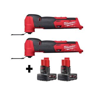 MW M12 FUEL 12-Volt Lithium-Ion Cordless Oscillating Multi-Tool (2-Tool) with Two 3.0 Ah Batteries 2526-20-2526-20-48-11-2412