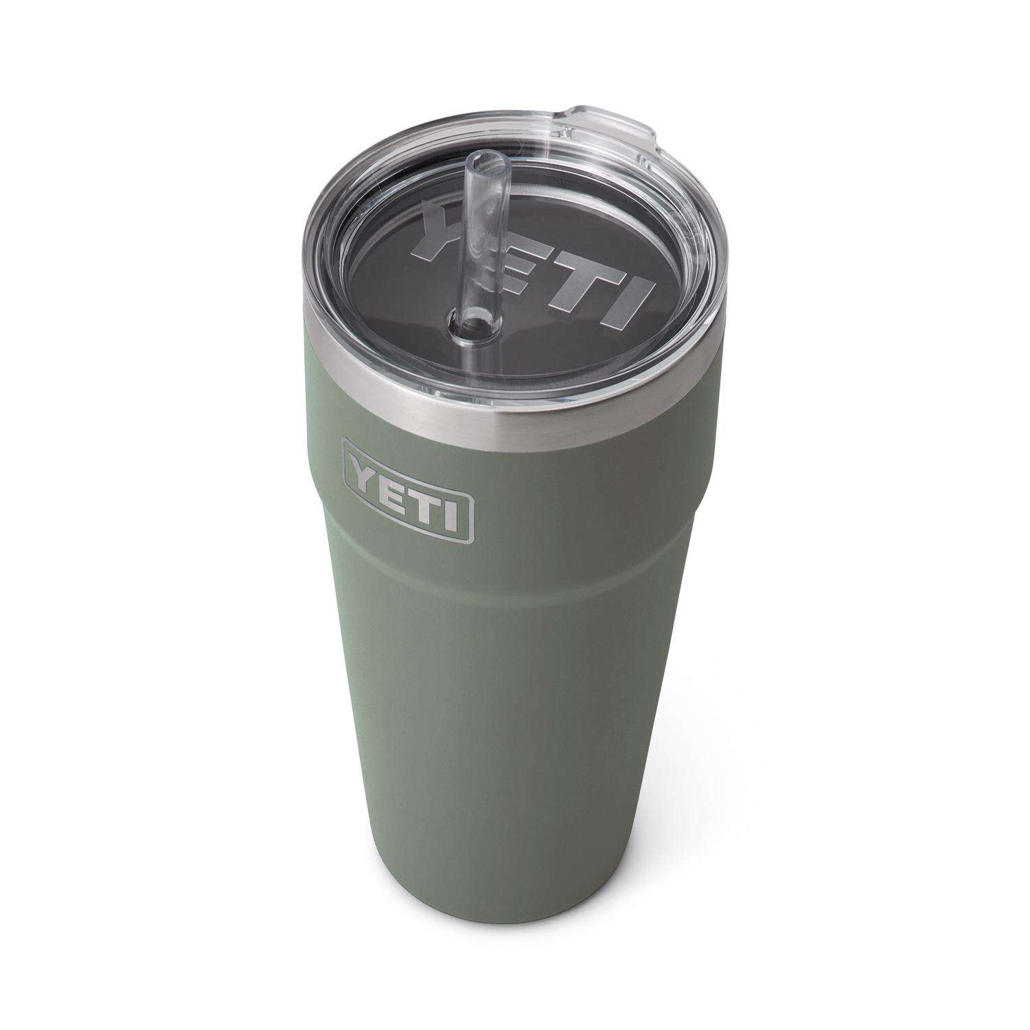 YETI Rambler 26 oz Camp Green BPA Free Bottle with Straw Cap