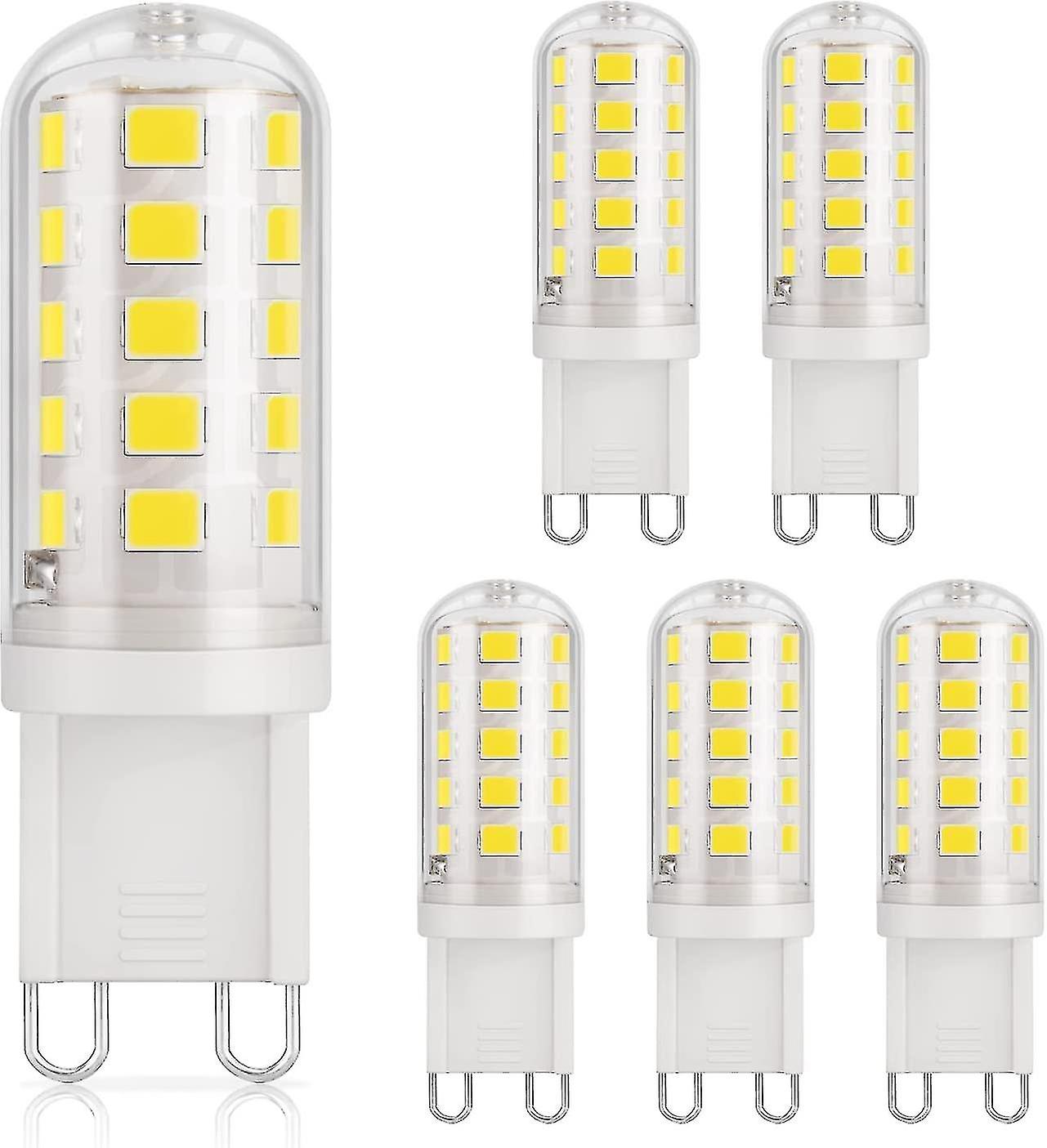 6pack 3w G9 Led Bulb，430lm=40w Halogen，cool White 6000k，220-240v，cri>85，non-dimmable，standard G9 Base[energy Class D]