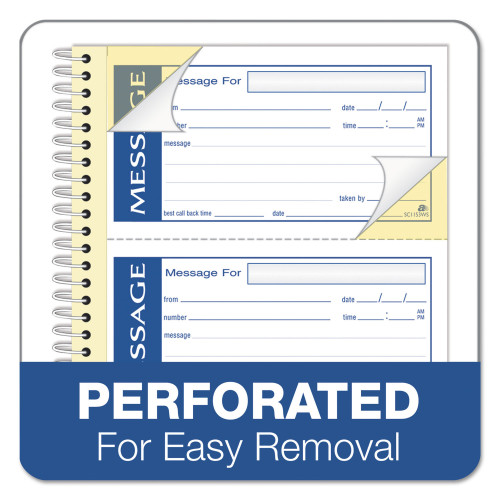 Adams Write 'n Stick Phone Message Pad， Two-Part Carbonless， 2.75 x 4.75， 4/Page， 200 Forms (SC1153WS)