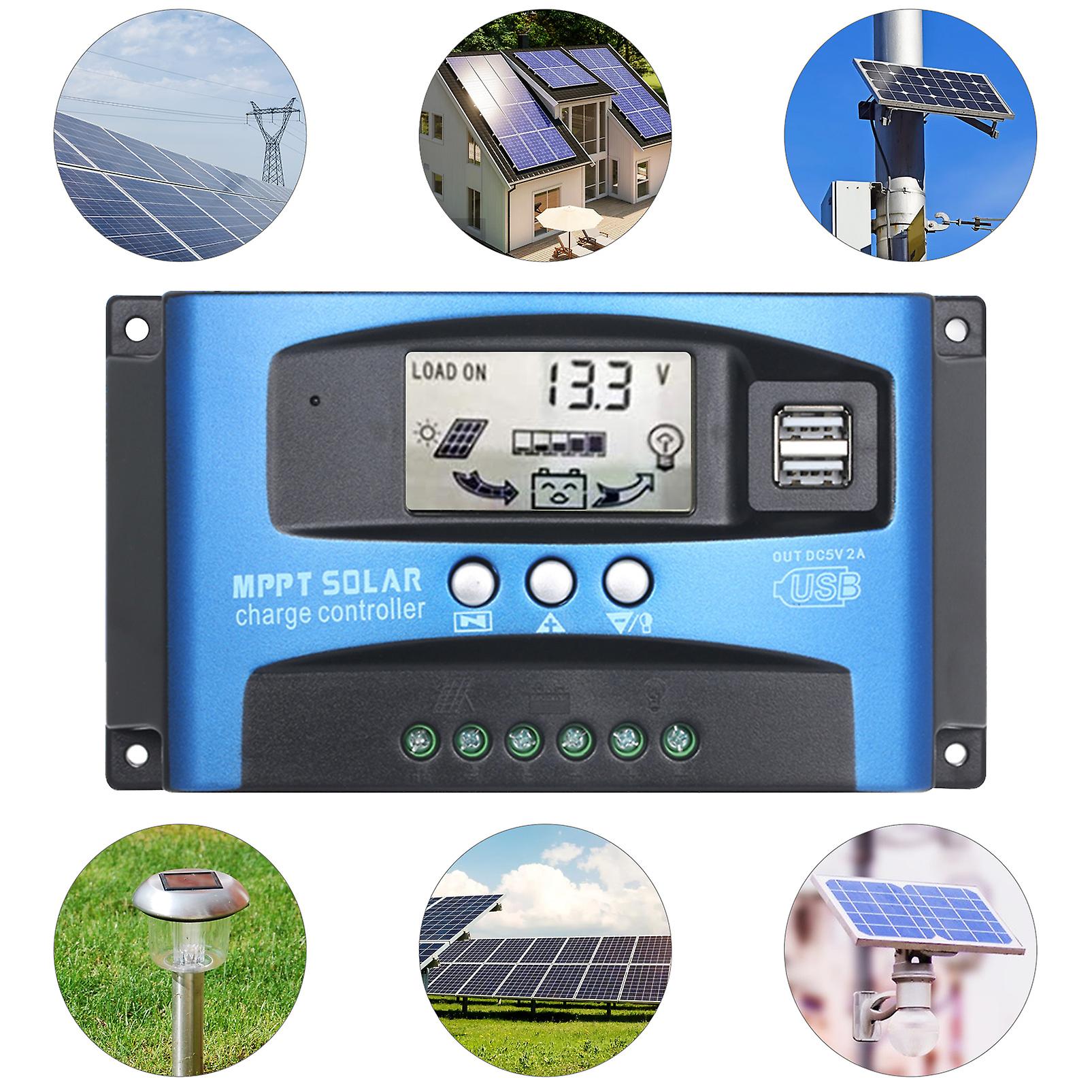 50a 50a Mppt Solar Charge Controller Dual Usb Lcd Display Auto Solar Cell Panel Charger Regulator