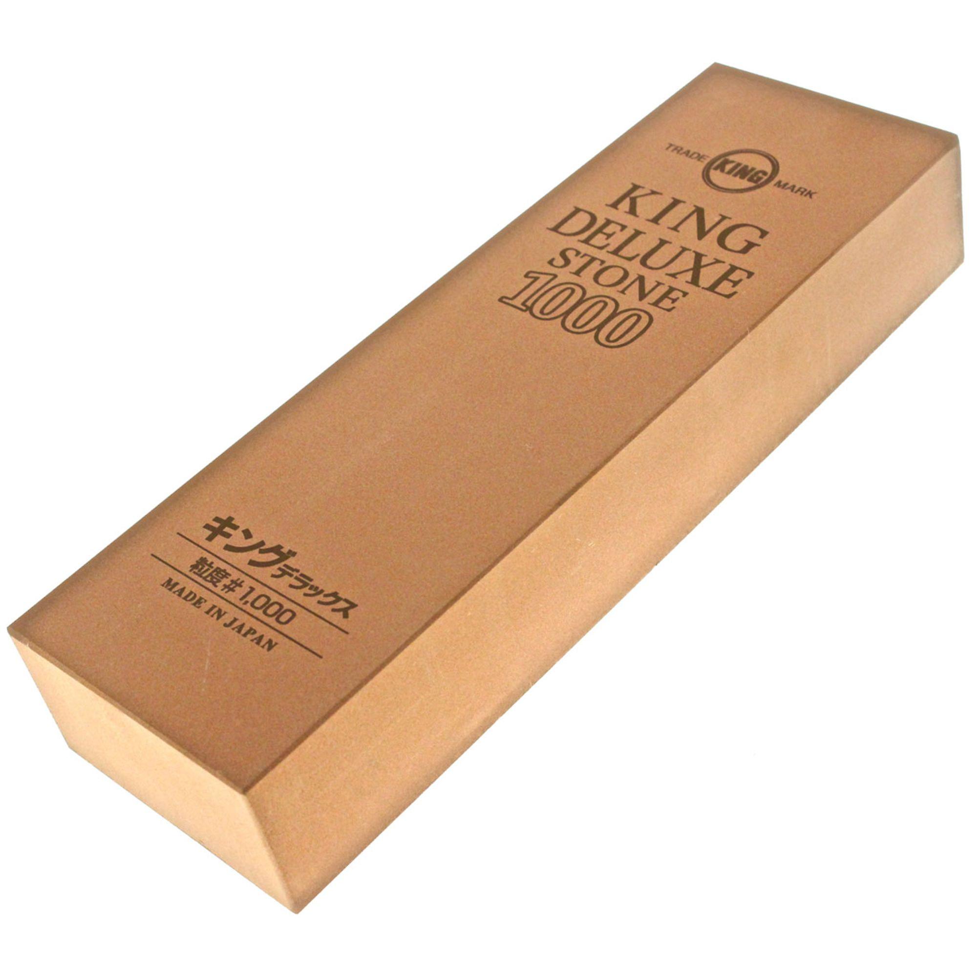 King Deluxe Stone 1000 Grit Grade Medium Grain General-Purpose Japanese Sharpening Whet Stone 20.7cmx6.6cmx3.4cm， to Sharpen and Hone Knives