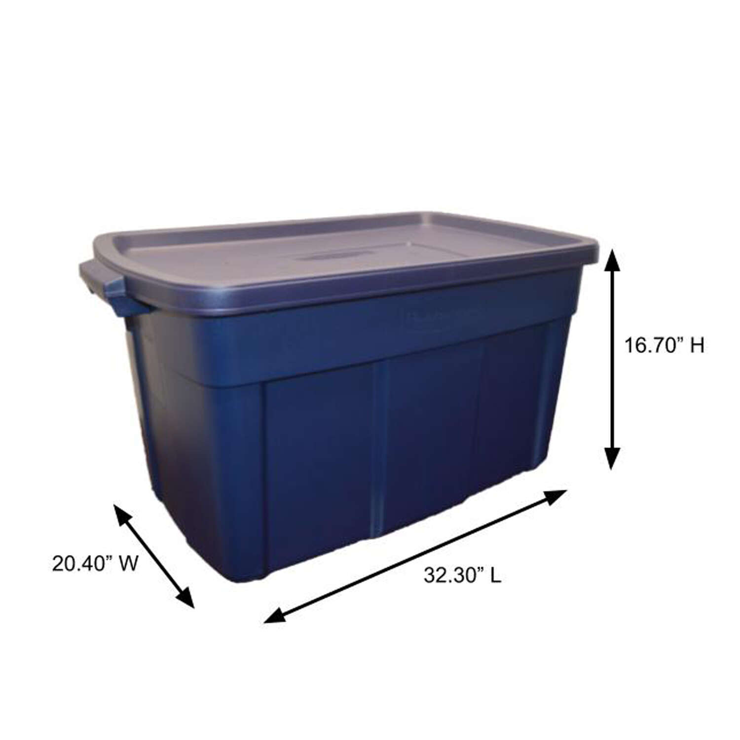 Rubbermaid Roughneck 31 gal Black/Gray Storage Box 16.7 in. H X 20.4 in. W X 32.3 in. D Stackable