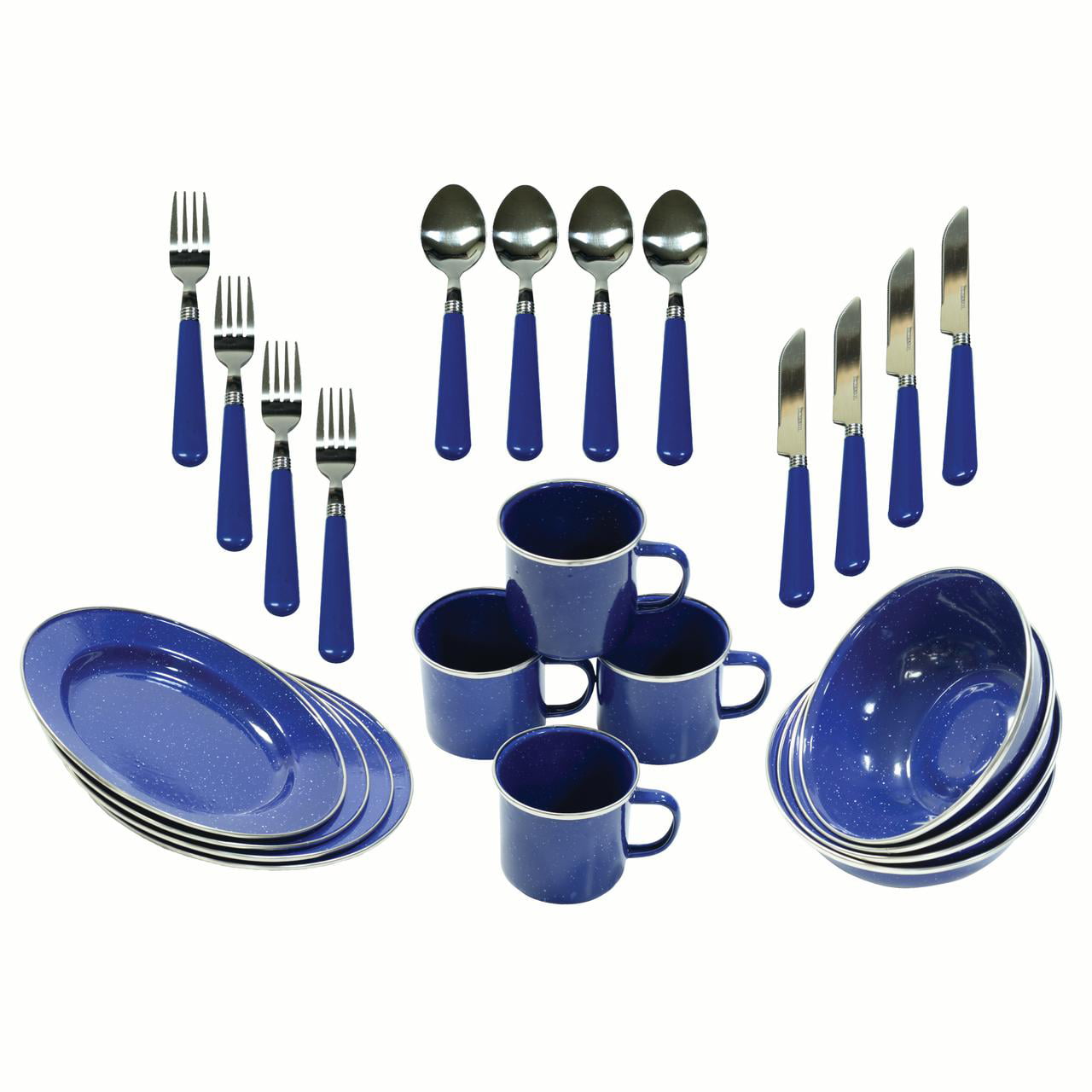 Ozark Trail 24 Piece Dinnerware Enamel Set