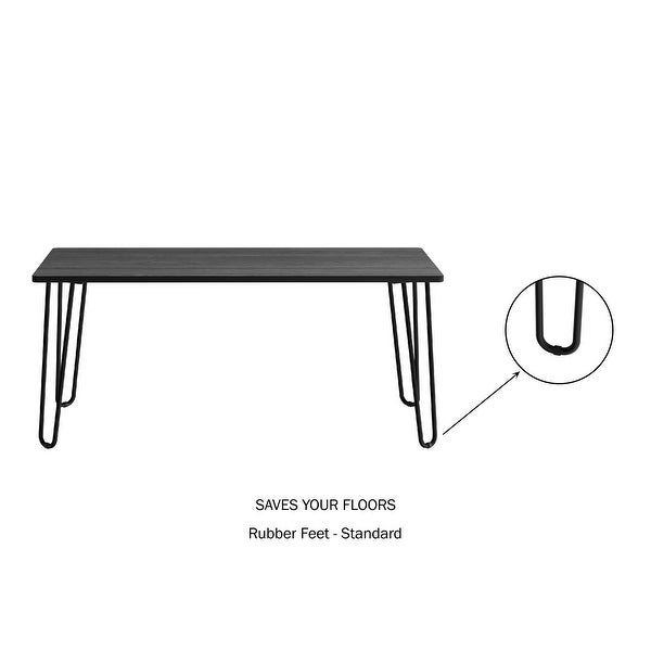 Coffee Table with Hairpin Legs by Lavish Home (Black)