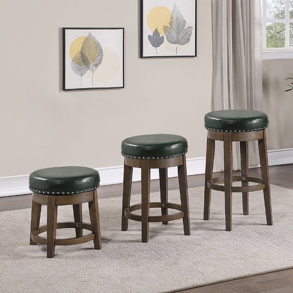 Set of 2 24 -inches PU Swivel Stool