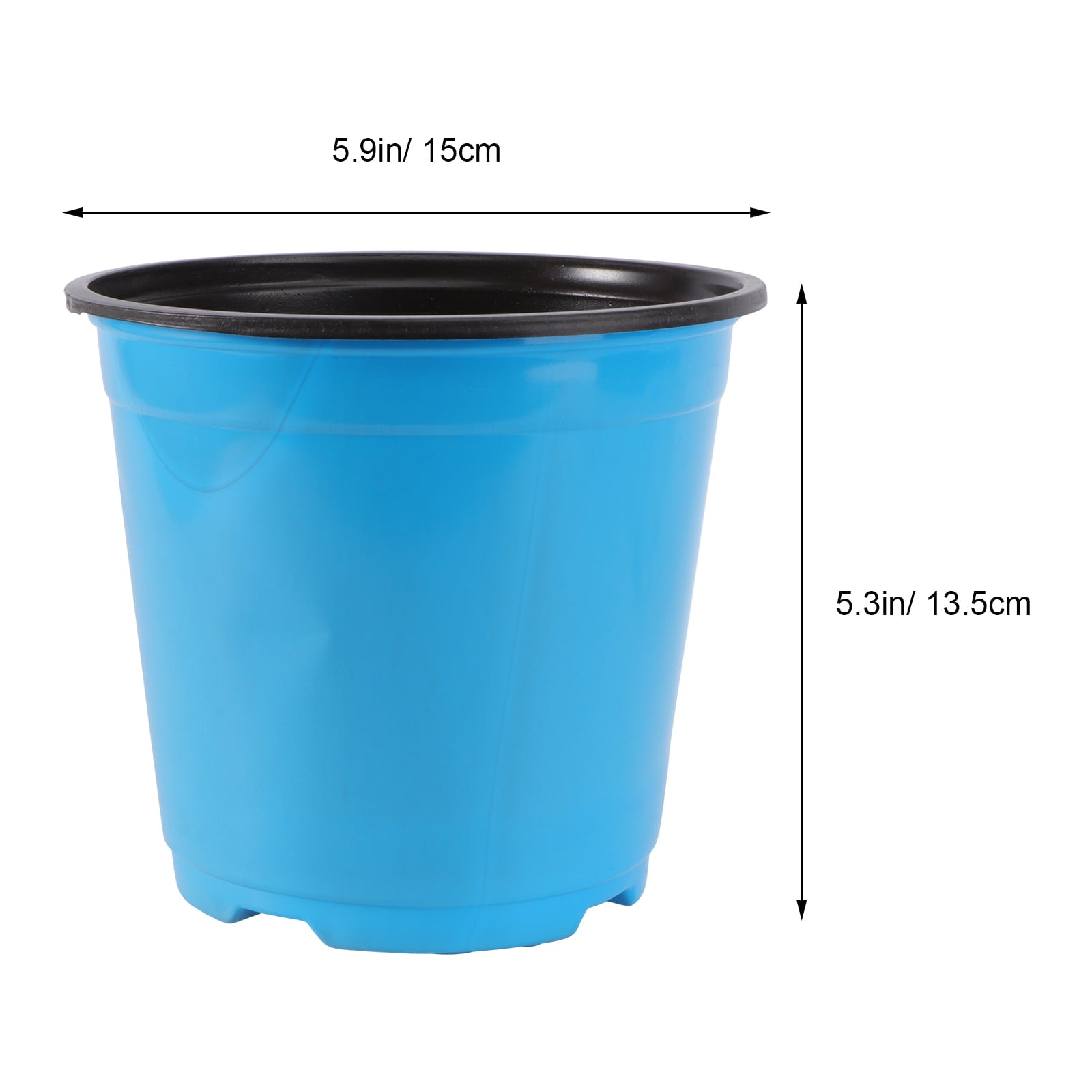 Homemaxs Round Bucket Thicken Plastic Flower Pots Tree Growing Bucket Garden Balcony Planters Pot (Blue, 5 Gallons Capacity)